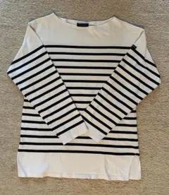 セントジェームス　ボーダーロングTシャツ　 ホワイト×ブラック　Ｍ