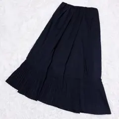 INED✨裾プリーツロングスカート＆ペチコートセット ネイビー 7 定価2.4万