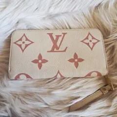 ルイヴィトン 限定色 長財布アンプラント バイカラー ベージュ ピンク ゴールド