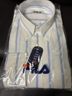 【新品】FILA ホワイトブルーストライプ 長袖シャツ LL-86