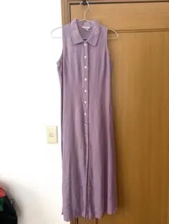 vintage ブルガリア製　リネンノースリーブワンピース　北欧　東欧