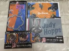 ズートピア ハッピーくじ ジュディ ステッカー 缶バッジ スマホハンドストラップ