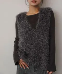 SENSE OF PLACE センスオブプレイス モールフェザーニットベスト