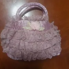 薄紫 フリルポーチ