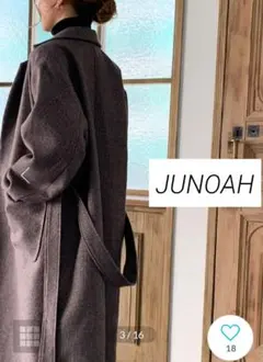 ジュノア チェスターロングコート ロングコート チェック柄コート　L