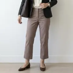 NATURAL BEAUTY BASIC ストレッチ クロップドパンツ モカ M