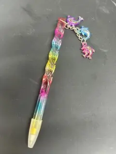 平成レトロ ウォーター ボールペン キーホルダー イルカ 貝殻 キラキラ