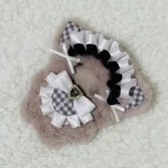 10cm ぬい服 ぬいぐるみ服 ねこみみ ピンク 黒 ヘッドドレス スタイ