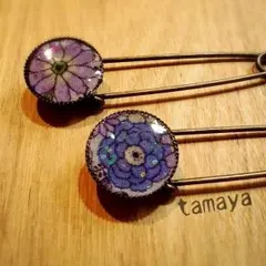 おはなのブローチ　2個set