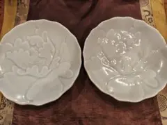 EG様専用　有田焼　青磁？花模様皿 2枚セット