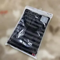 UNIQLO ブラックストライプ クルーネック 半袖Tシャツ XL