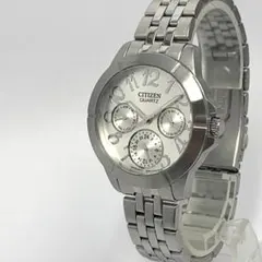 ☘️稼働品 756 CITIZEN シチズン クォーツ腕時計 シルバー デイデイト