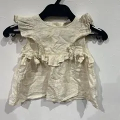 ⭐︎汚れなし⭐︎petit main フリル付きアイボリートップス 90cm