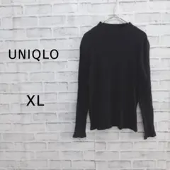 ユニクロ リブニット XL ブラック 長袖