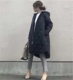 sa315さん専用（美品）エマテイラー 3way キルティング フードコート 黒