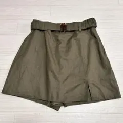 ZARA ベルト付きカーキスコート　ラップスカート風2020SS リネンコットンのサムネイル
