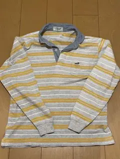 Crocodile ストライプ 長袖ポロシャツ M