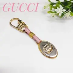 グッチ キーホルダー キーリング GGロゴ レザー ピンクのサムネイル