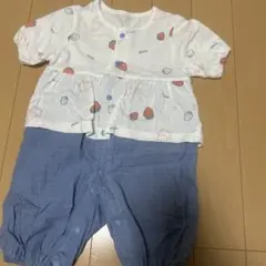 ミッフィー いちご柄ロンパース