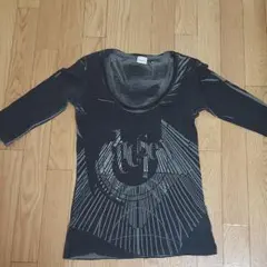 DIESEL　黒&グレー　スタッズつきカットソー