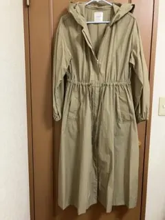 YEVS フード付きベージュスプリングロングコート　S