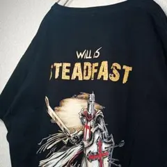 アメリカ古着 テンプル騎士団 バックプリント 半袖Tシャツ 黒 3XL