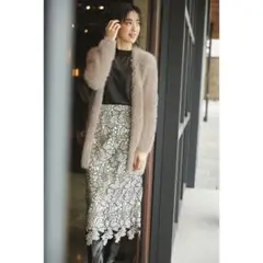 Mystrada 配色レースタイトスカート