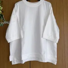 CLOSSHI ホワイト 五分袖 Tシャツ LLサイズ