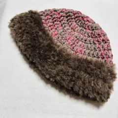 ニット帽 ビーニー クロシェハット クラッシャーハット ファー 編み物