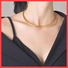 ネックレス チョーカー ネックカフ ステンレス ゴールド シンプル ミニマル