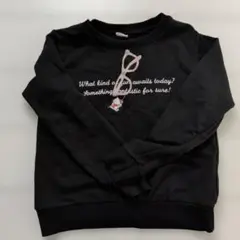 ハローキティ チャーム付き 黒 長袖トレーナー