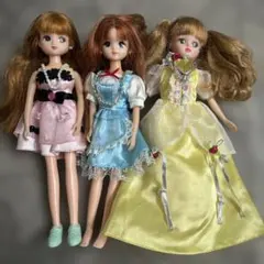 リカちゃん人形3体セットと衣装