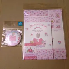 サンリオ　Sanrio　マロンクリーム　缶バッジ　レターセット