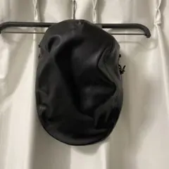 ハンチング帽　レザー　調　ブラック