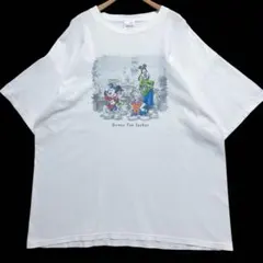 け*〜様 00s Disney ミッキー TビッグシルエットXL 白 ALLCA