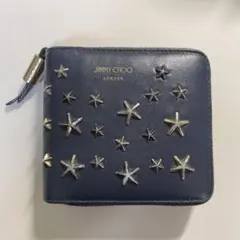 JIMMY CHOO スタースタッズ 二つ折り財布 ネイビーのサムネイル
