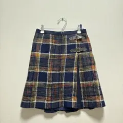 ネイビー チェック柄 プリーツスカートのサムネイル