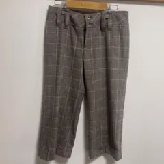 initial message チェック柄 カジュアルパンツ ポケット付き八分丈