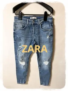 ☘️P1☘ZARA ダメージ ストレッチ スキニーデニム 40