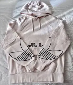 【値下げ中】adidas ベージュ フード付きパーカー