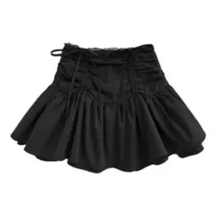 【タグ付き新品】レースリボンフレアミニスカート［ask89］