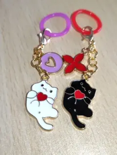 ネコちゃんチャーム2個セット（アンブレラマーカー）