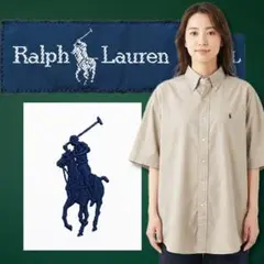 ポロラルフローレン 半袖チノシャツ BLAIRE ベージュ Lサイズ 古着のサムネイル