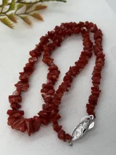 天然赤珊瑚　本珊瑚　SILVER ペンダントトップ　ネックレス(1103)