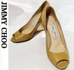 ジミーチュウ パンプス ウェッジソール オープントゥ エナメル ハイヒール