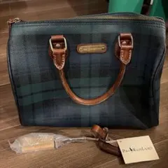 Polo Ralph Lauren 中型ハンドバッグ ブラックチェック
