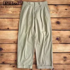 06M010○ 90s〜 RalphLauren 2タック ポロチノ スラックスのサムネイル