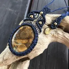 天然石ジャスパー 大地のパワー★ ハンドメイドマクラメネックレス