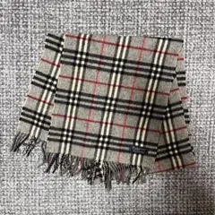 希少 BURBERRY バーバリー ラムウール100% マフラー イングランド製
