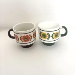 レトロDAISY柄デザイン マグカップ 2個セット　昭和平成レトロ